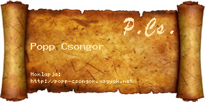 Popp Csongor névjegykártya